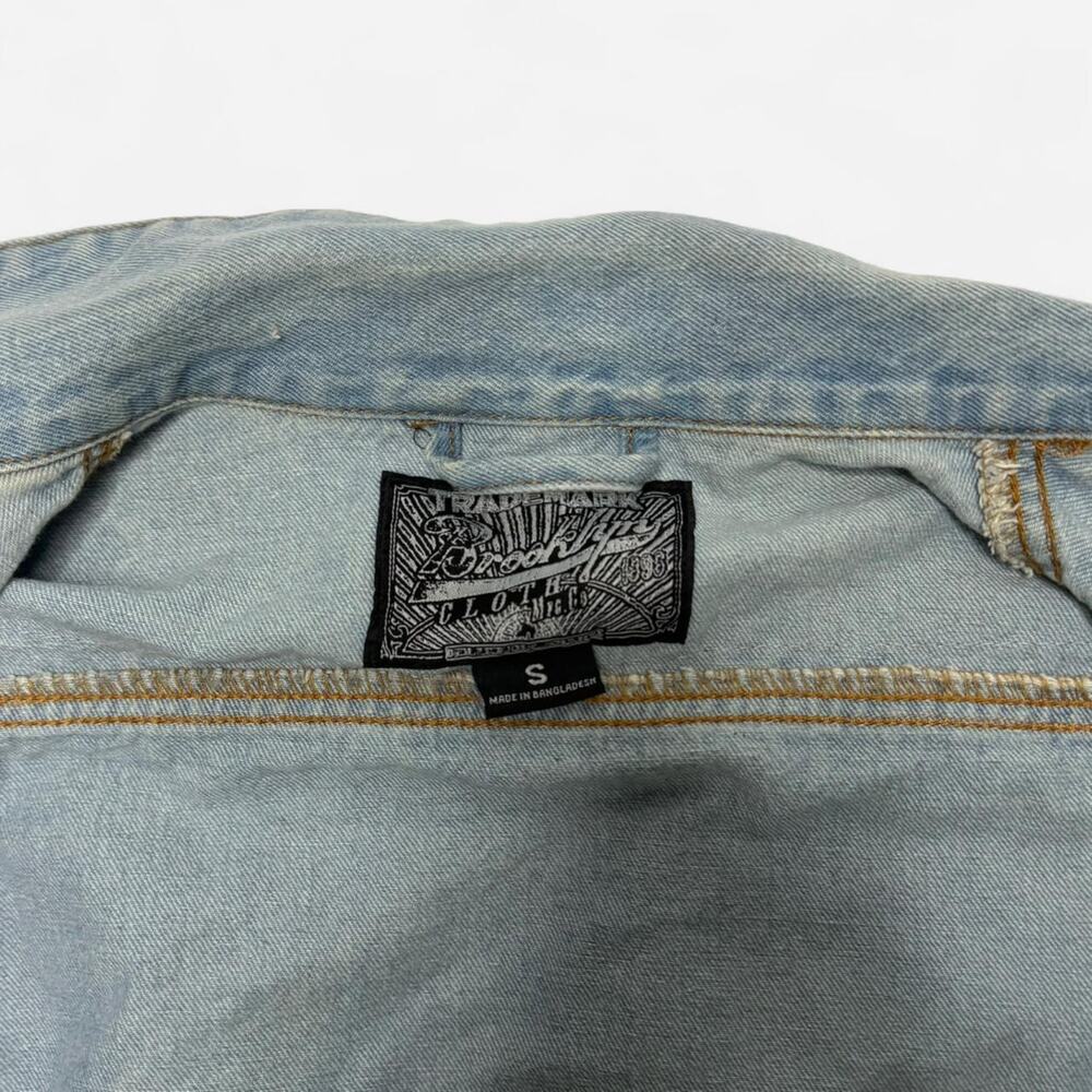 Brooklyn Cloth Graphic Denim Jacket Men’s Small Light Wash - Picture 3 of 7